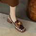 British and French style small leather shoes 2023 spring new square toe niche design feeling bow Lefu single shoe for_voghion.com