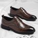 Euro Step Large Size Leather 2025 Spring New Brogue Business Trendy Men's Shoes British Style_voghion.com