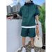 Hooded Workwear Men's Summer 2025 New Loose Zipper Two-Piece Fashion Solid Color Trendy Shorts Set_voghion.com