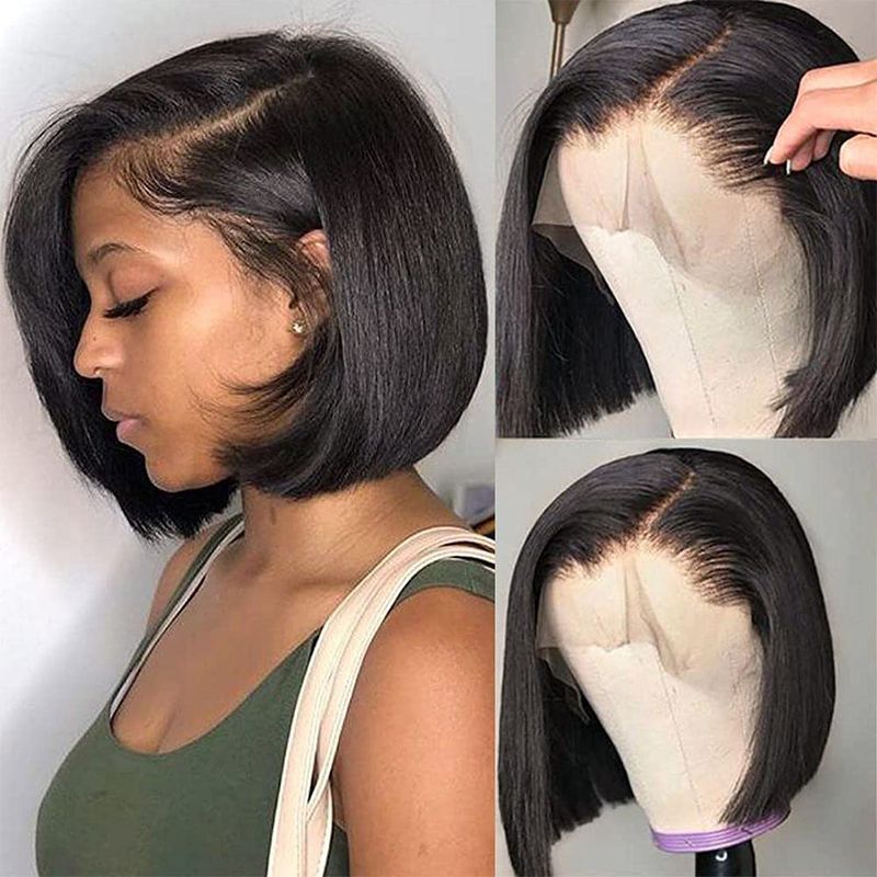 Hot Selling Riicht Bob Front Perücke Fir Fraen HD Transparent Vollspëtz Frontal Glueless Perück Mënschlech Hoer_voghion.com