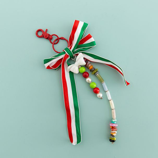 Accessori per borse da donna fatti a mano e ciondoli per custodie per telefoni, perline rotonde, fiocco, elementi con nodo di bambù B378_voghion.com