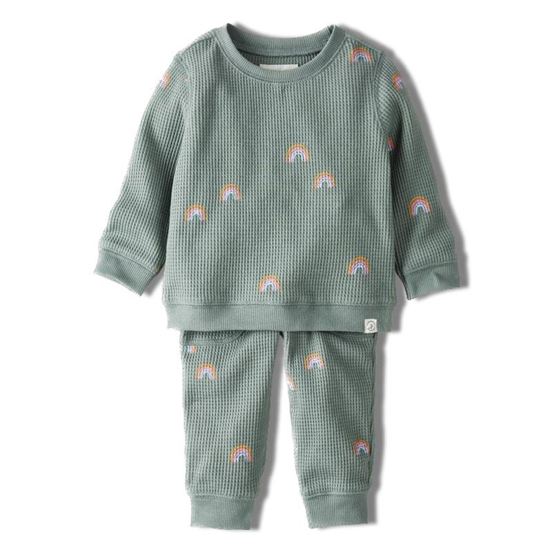 Roupas de bebê para meninas, macacão waffle de algodão de alta qualidade para bebês_voghion.com