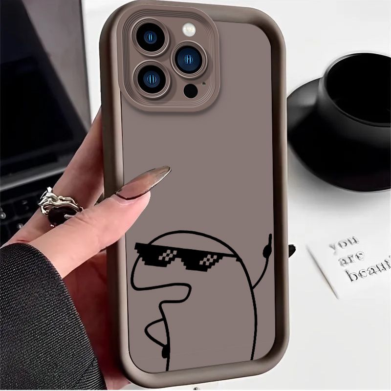Stick Figure Case For IPhone 16 15 14 13 12 11 Pro Max XS X XR 8 7 6S 6 Plus SE 2020 Liquid Soft Silicone Shockproof Back Cover_voghion.com