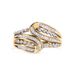 10K Yellow Gold 1/2 Cttw Round and Baguette cut Diamond Open Space Bypass Ring (H-I Color, SI2-I1 Clarity) - Ring Size 7_voghion.com
