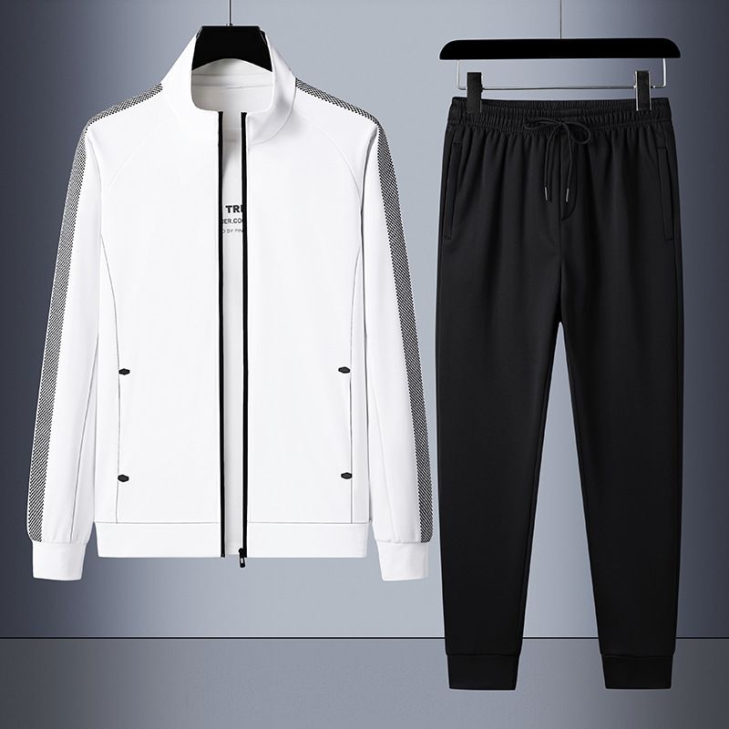 Spring Autumn Large Men's Open Shirt Sports And Leisure Set Two Piece Pants Versatile_voghion.com