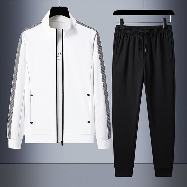 Spring Autumn Large Men's Open Shirt Sports And Leisure Set Two Piece Pants Versatile_voghion.com
