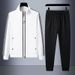 Spring Autumn Large Men's Open Shirt Sports And Leisure Set Two Piece Pants Versatile_voghion.com