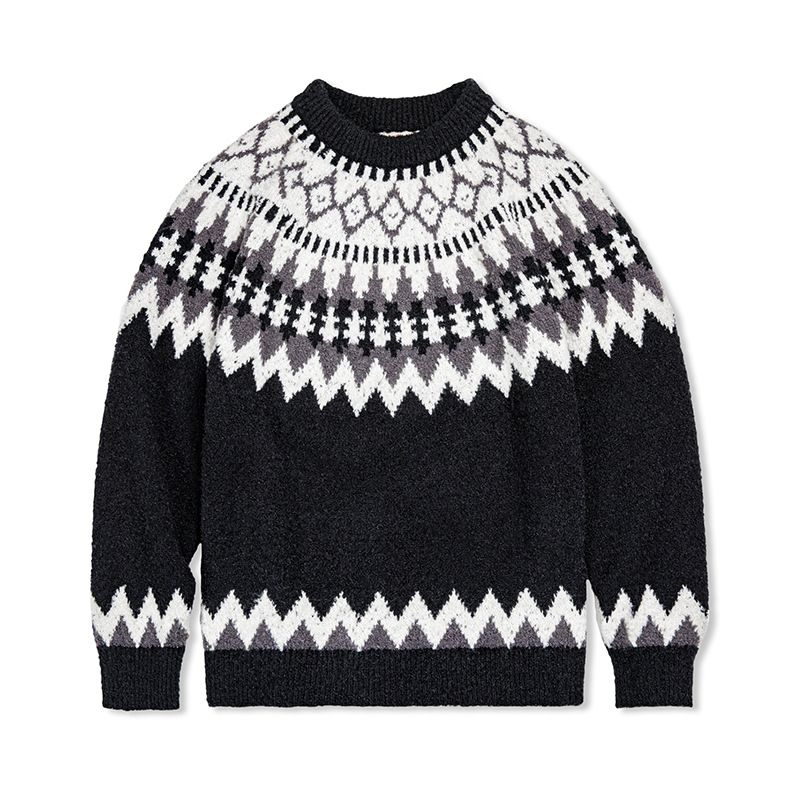 Herrenbekleidung Madden Workwear Retro Heavy Icelandic Sweater Rundhals Fair Isle Jacquard Bottoming Sweater Herren Herbst_voghion.com