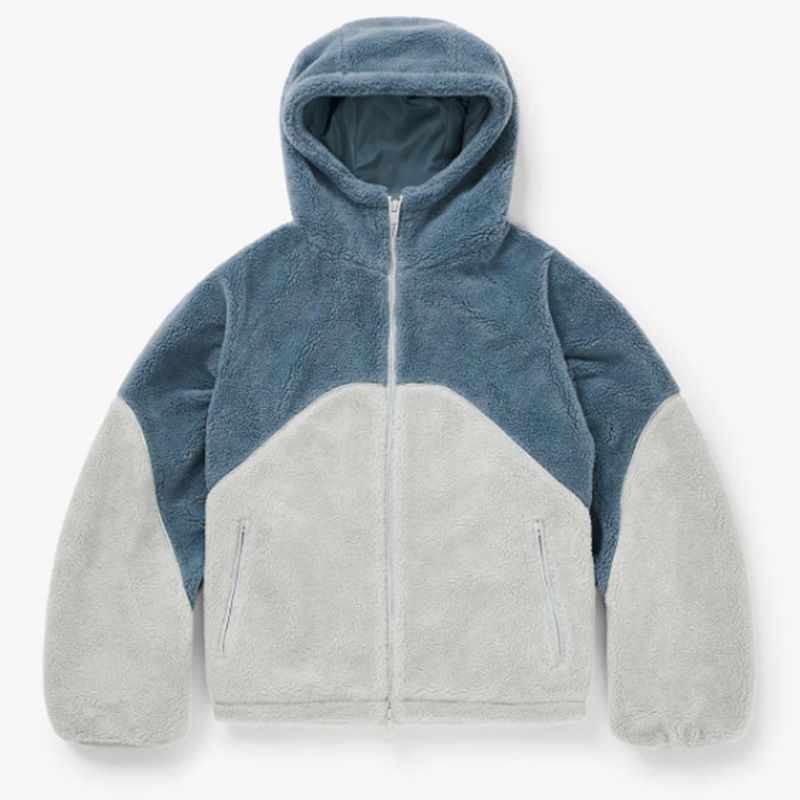 Cappotto invernale unisex foderato in pile - Giacca con cappuccio in sherpa per uomo e donna (XS-XXL, azzurro cielo)_voghion.com