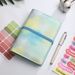 A6 Gradient Color PU Leather Binder Notebook - Refillable Planner With Cash Budget Pocket, Macaron Pastel Shades For Journaling_voghion.com
