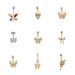 Piercing per ombelico a farfalla con diamanti - Piercing per il corpo in stile europeo, piercing alla moda e ipoallergenico_voghion.com