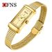 Women's Vintage-Inspired Watch – Elegant Rectangular Dial, Genuine Leather Strap, Water-Resistant, Quartz Movement_voghion.com