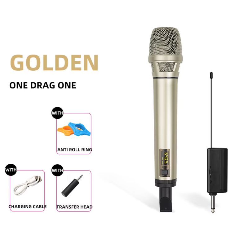 Trådløs mikrofon dynamisk UHF-opplading innebygd lydkort studioopptak lyd profesjonell scenekaraoke DJ_voghion.com