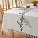 Embroidery English Letters Flower Tassel Tablecloth Rectangular Coffee Table Tablecloth Table Cloth_voghion.com