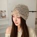 Slouchy Knitted For Women Spring Summer Simple Versatile Face Slimming Turban Hollow Breathable Cool Hat_voghion.com