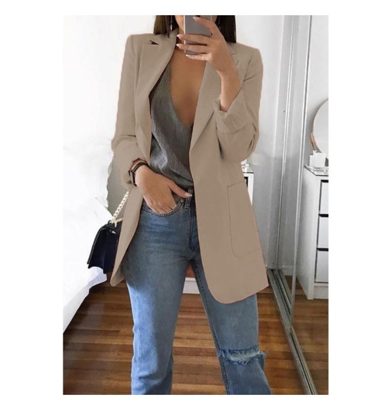 Eleganter Blazer mit Revers für Damen – Slim Fit-Strickjacke, Büro- und Freizeitkleidung, S/M/L/XL/2XL/3XL/4XL/5XL_voghion.com