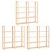 5-Tier Storage Racks 3 pcs 66.9"x15"x66.9" Solid Pinewood 1102.3 lb_voghion.com