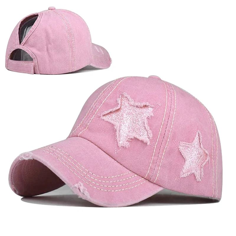 Retro Y2K Star Washed Denim Hole Star Baseballmütze Snapback Hüte Herbst Sommer Angelhut Männer Frauen Caps Hüte Gorras_voghion.com