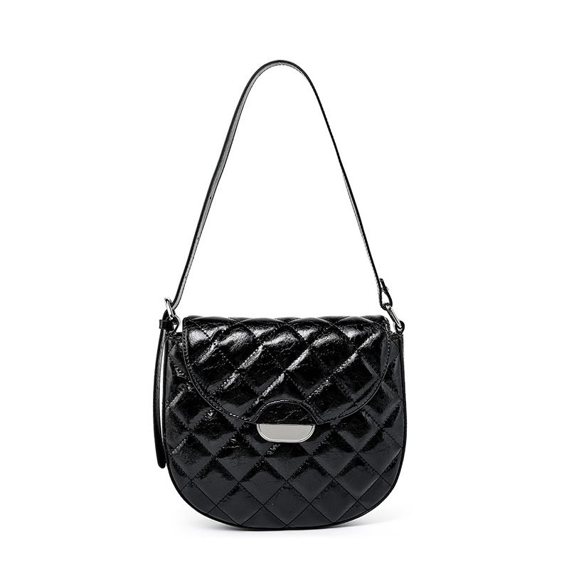 Borsa a tracolla trapuntata di lusso per donna - Borsa a tracolla in vera pelle, piccola borsa hobo a forma di naso con tracolla a catena_voghion.com