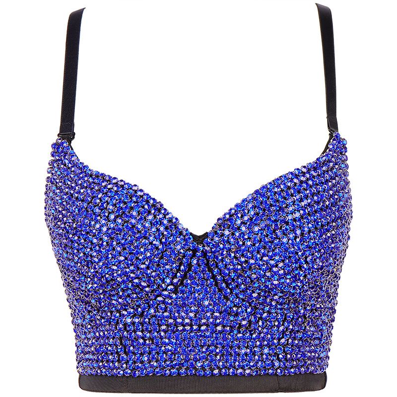 Bright Tank Beaded Camisole Light Dia Tube Top Backless Bra_voghion.com