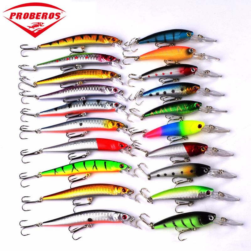 Angelköder, 20 Farben, Minnow-Anzug, Köder, gemischte Farbe, 2 Größen, 2 Gewichte, Angelausrüstung, Köder DWS251_voghion.com