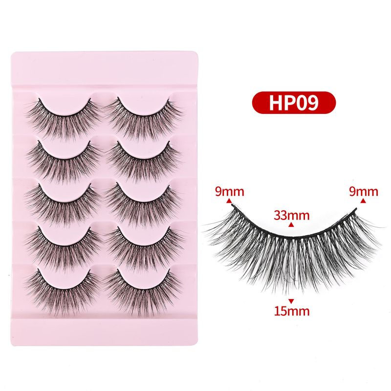 Set di ciglia Meiya New Ciglia finte sintetiche 5 paia Ciglia naturali spesse lunghe 3D_voghion.com
