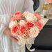 Ins Style High-End Burnt Edge Rose High-Realistic Artificial Bouquet Table Arrangement Decoration Handheld_voghion.com