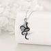 Collana con serpente nero per donna, ciondolo con luna celtica in argento sterling, gioielli da regalo_voghion.com