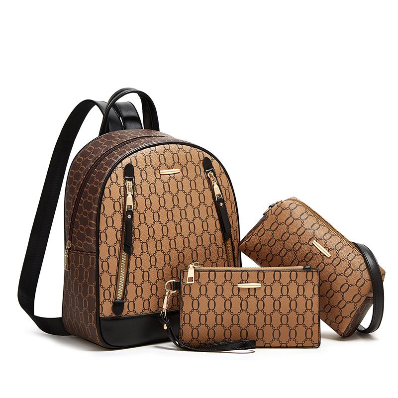 Mode im koreanischen Stil Trendy Umhängetasche Dreifach verwendbare Damentasche Mehrzweck-Rucksack Dreiteiliges Set_voghion.com