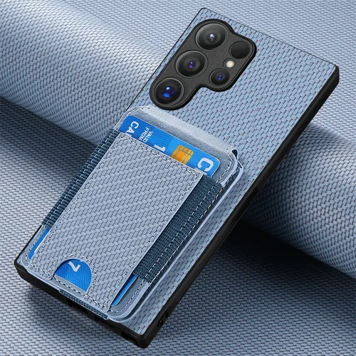 Carbon Leder Brieftasche Karte Slot Handy Fall Für Samsung Galaxy A16 A06 A36 A56 A55 A35 5G S25 S24 S22 Ultra plus S23 S21 FE Abdeckung_voghion.com