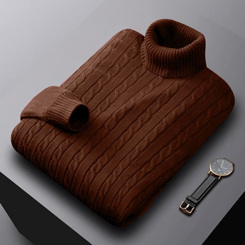 Pull uni à col haut pour hommes, manteau tendance, version coréenne, ample, surdimensionné, décontracté, polyvalent, tricoté_voghion.com