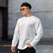 Long Sleeve Men's Fitness Sports Trend Casual Crewneck Hoodie Breathable Quick Dry Loose All Matching Base Shirt_voghion.com