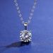 Moissanite Ciondolo Argento Sterling Moda Semplice Quattro Griffe 2ct Singolo Diamante Ciondolo Versatile Catena Clavicola_voghion.com