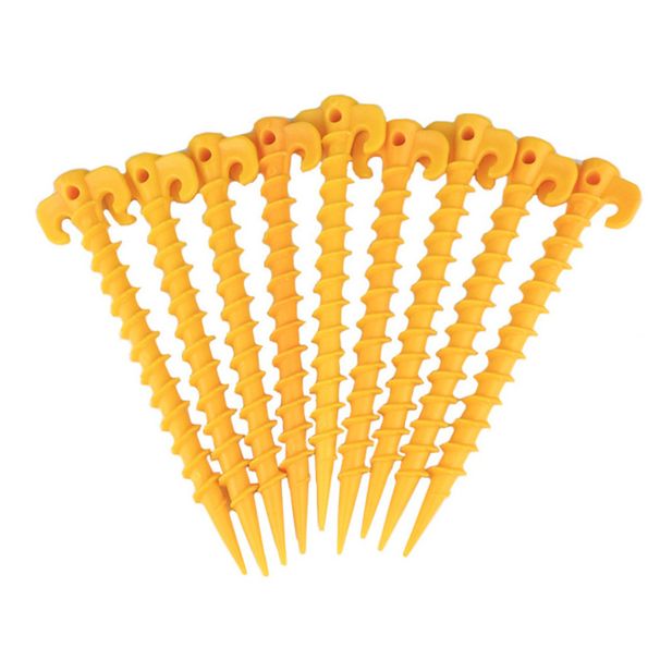 Picchetti per tende da campeggio in plastica a spirale con corno di pecora per escursionismo all'aperto_voghion.com