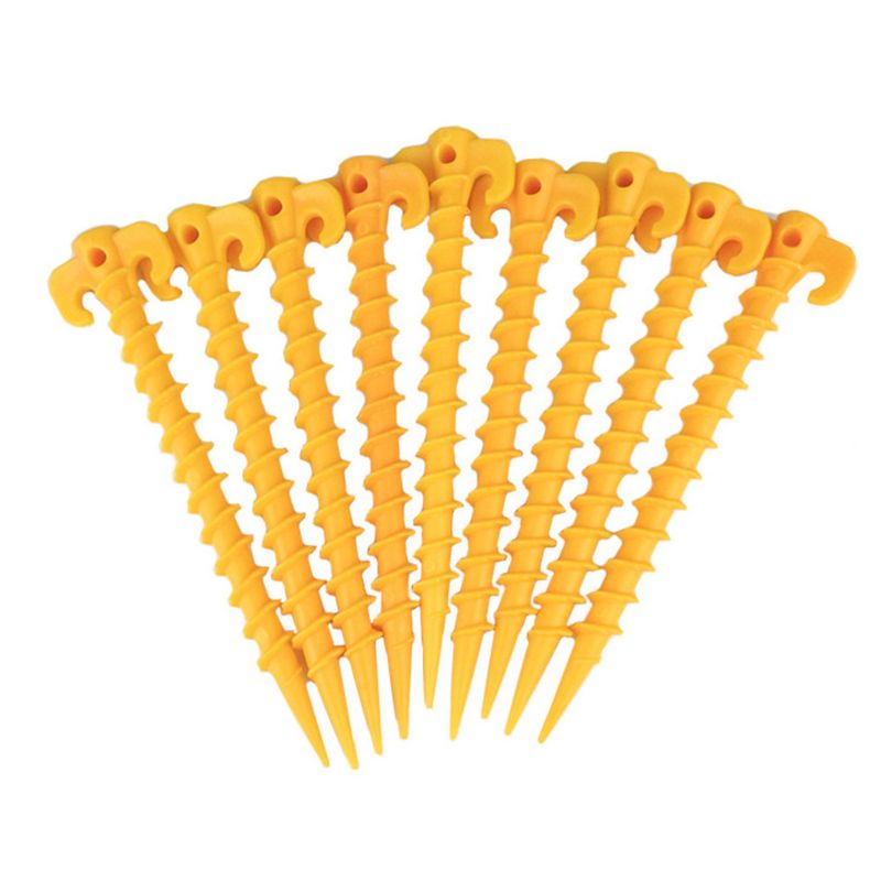Outdoor Hiking Canopy Spiral Sheep Horn Plastic Camping Tent Pegs_voghion.com
