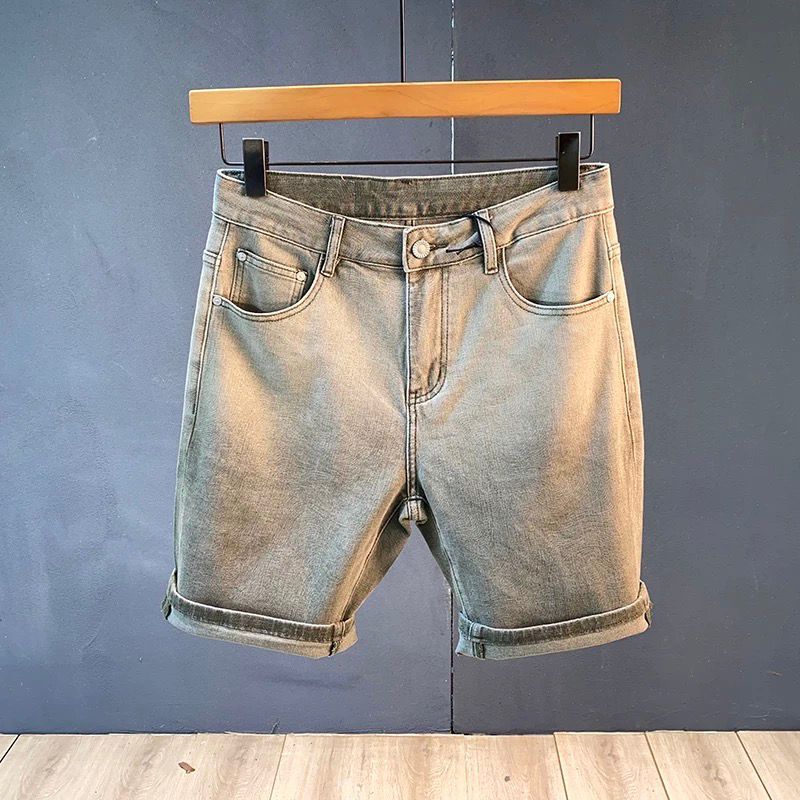 Herrenbekleidung High-End-Sommer Neue Retro-Distressed-Jeansshorts Herren Slim Fit Trendy Casual Mittellange Hose Stretch Five Point Pants Trendy_voghion.com
