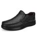 Suitable For All Seasons Business Casual Leather For Men, Slip-On Lazy All-Season Single Flat Driving Dad Shoes, First Layer Cowhide Men's Shoes_voghion.com