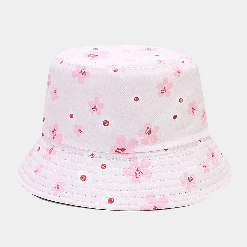 Kleine, frisse, dubbelzijdige emmerhoed met bloemenpatroon, modieuze, veelzijdige lente- en zomerzonnehoed voor buiten_voghion.com
