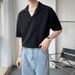 Unbeatable Quality Internet Celebrity Niche Cuban Neck T-shirt For Men's Ins Spring/summer Plain Short Polo Knit Loose Shoulder Sleeves_voghion.com