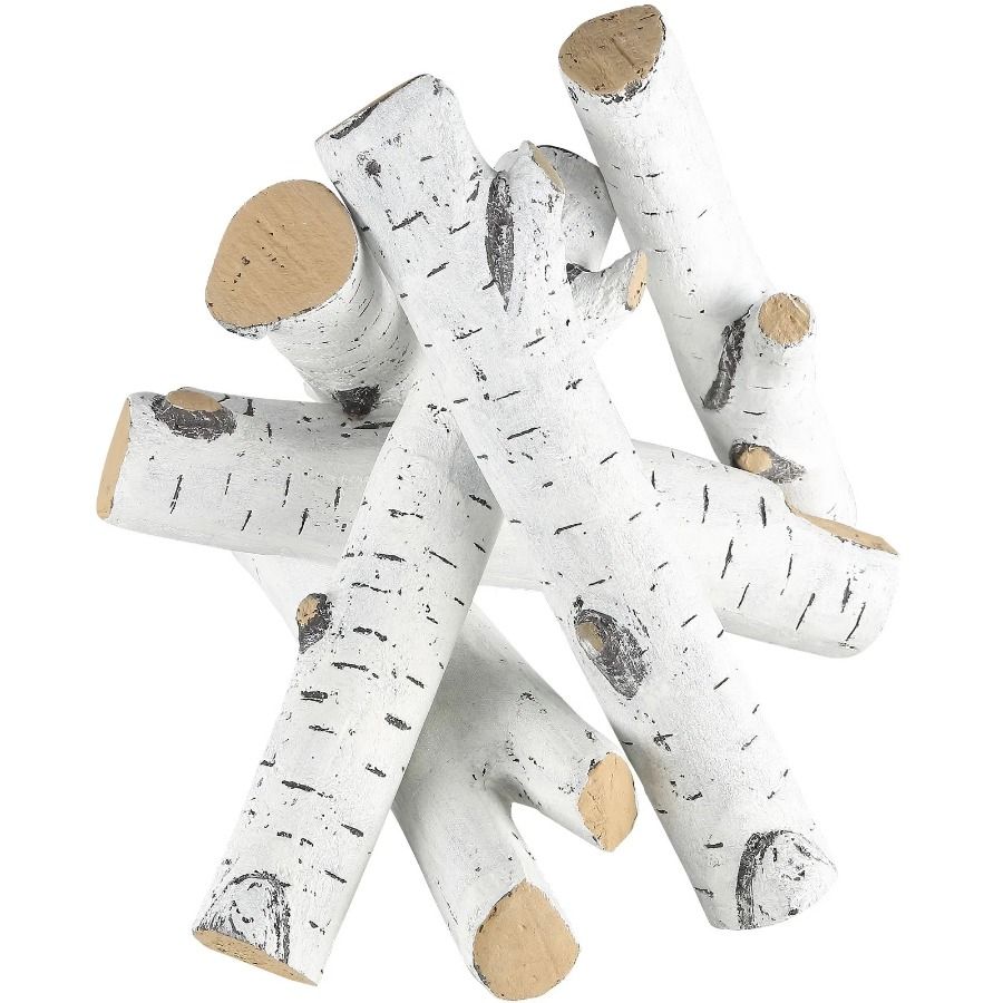Posto impilabile 6 tronchi di legno tronchi di legno realistico grande camino in ceramica woo gas pezzi bianco resistente al calore per tronchi di betulla fuoco a gas_voghion.com