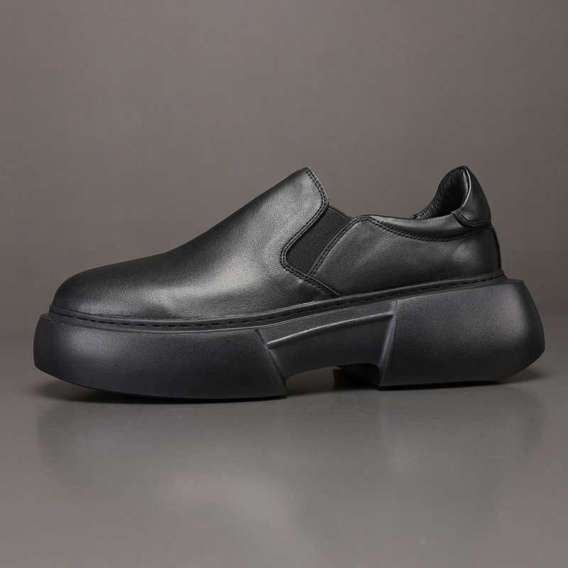 Xiao Bai Summer Breathable Footwear, Trendy Men's Casual Leather One Step Lazy Shoes, Korean Edition Board Shoes_voghion.com