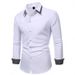 Camicia da uomo slim casual business alla moda, a maniche lunghe, con colori coordinati, nuova moda da strada_voghion.com