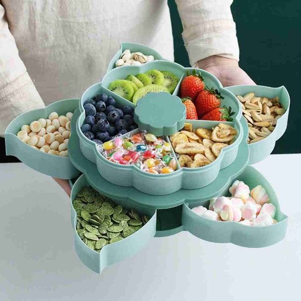 Multi-function Fruit Tray Double Layer Candy Snack Nuts Seed Dry Fruit Plates Rotating Snack Storage Box Phone Holders Bowl Case_voghion.com