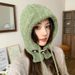 Bow sheep horn buckle drawsring balaclava Korean version auumn and winer versaile warm woolen ear proecion cold_voghion.com