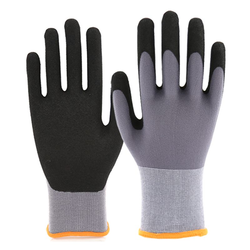 15 Gauge Comfortable Non Slip Nylon Frosted Salt Spray Labor Protection Gloves Oil Proof Mechanical Maintenance Site Handling Gloves_voghion.com