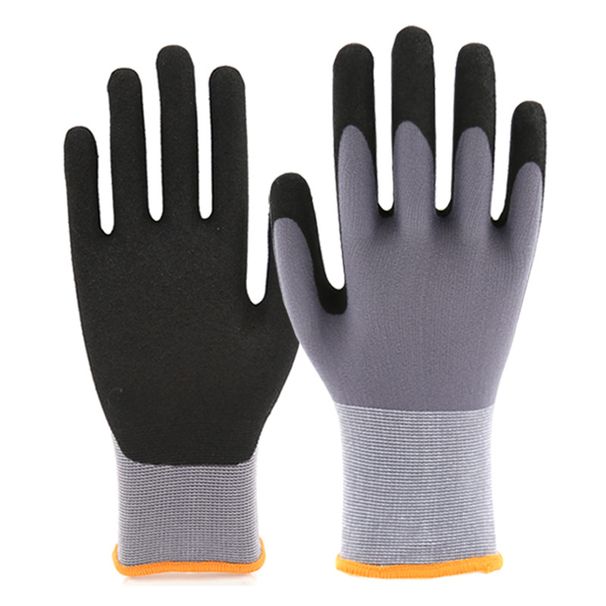 15 Gauge Comfortable Non Slip Nylon Frosted Salt Spray Labor Protection Gloves Oil Proof Mechanical Maintenance Site Handling Gloves_voghion.com