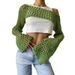Elegant Lace-Knit Sweater Women's Fashion Round Neck Long Sleeve Oversized Pullover Top_voghion.com