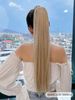 Clip In Ponytail Extension Wrap Around Long Straight Pony Tail Hair Brown Color 24 Inch Heat Resistant Firber Synthetic_voghion.com