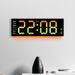 Modern LED Wall Clock With Ambient Light, Digital Display, Calendar, Temperature & Alarm - 6691R (White/Black)_voghion.com