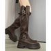 Melard Brown Long 2025 Spring And Autumn New Style Plus Size Thick Leg Heightening Riding For Petite Women High Boots_voghion.com
